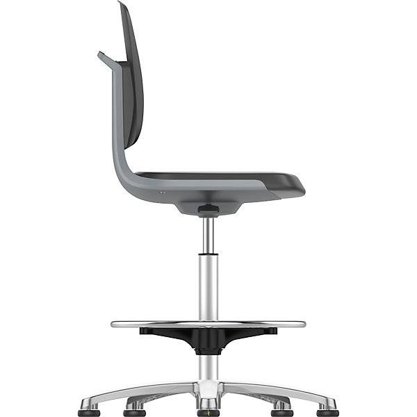 Arbeitsdrehstuhl LABSIT mit Bodengleitern und Fußring Sitz mit Stoffbezug orange. Bimos-Sitztechnik | Interest.-3
