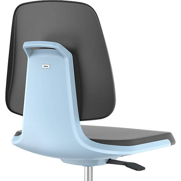 Arbeitsdrehstuhl LABSIT mit Bodengleitern und Fußring Sitz mit Stoffbezug orange. Bimos-Sitztechnik | Interest.-4