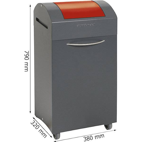 Wertstoffsammler flammverlöschend BxT 380 x 320 mm Volumen 60 l Einwurf feuerrot. Stumpf Metall GmbH 98487749-4