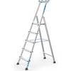 Profi-Stufenleiter einseitig begehbar Aluminium eloxiert mit Werkzeugablage für Handwerk und Industrie 5
