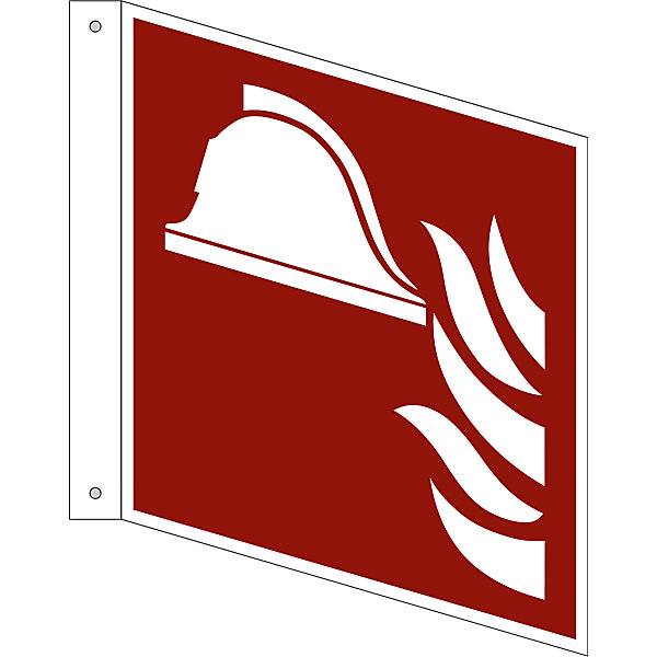 Brandschutzzeichen Mittel und Geräte zur Brandbekämpfung VE 10 Stk Aluminium Fahnenschild 200 x 200 mm. H.-0