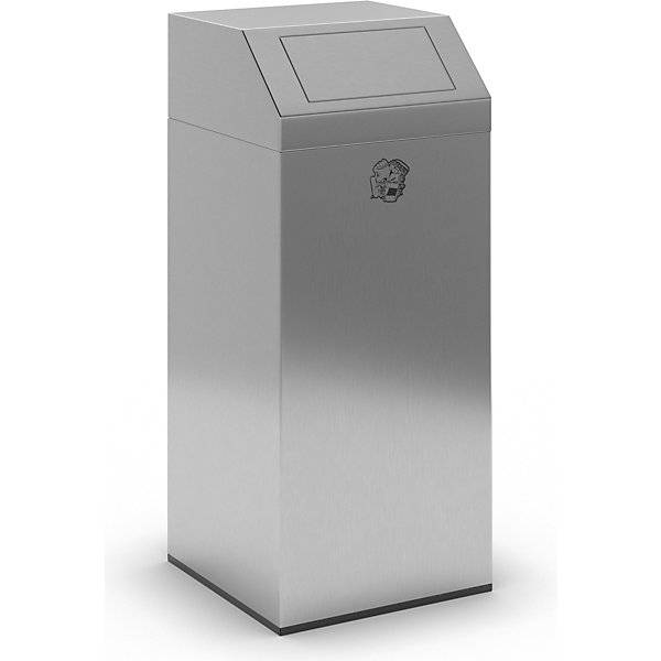 Edelstahl-Abfallsammler für innen und außen Volumen 76 l BxHxT 380 x 890 x 380 mm mit Edelstahl-Innenbehälter.-0