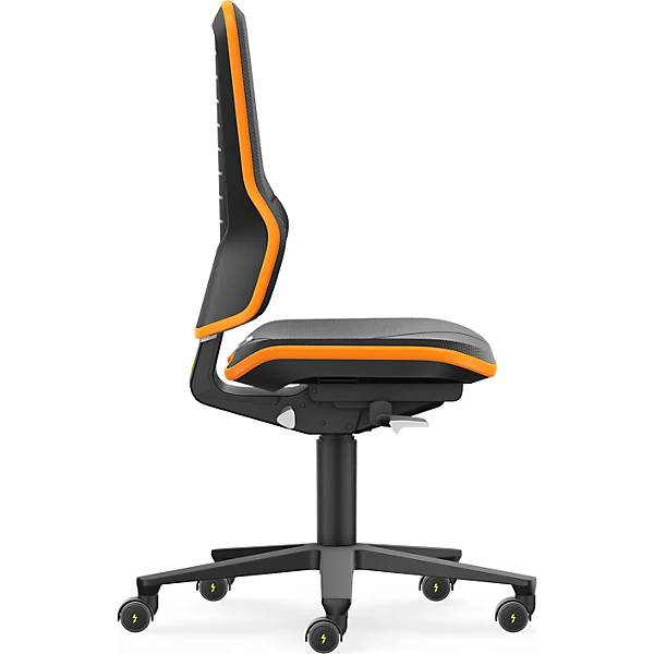 NEON Arbeitsdrehstuhl ESD Rollen Synchronmechanik Skintec Flexband orange. Bimos-Sitztechnik | Interest.-4