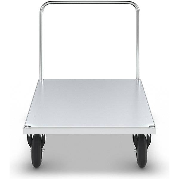 Kongamek Plattformwagen, verzinkt 1200x800x900mm Boden Stahlblech ummantelt mit offenem Schiebegriff und Gummibereifung-4
