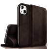 NALIA Echt-Leder Flipcase für iPhone 15 Plus Hülle, Rindsleder Schutzhülle Lederhülle RFID-Schutz, Aufstellbar Klappbar