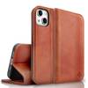 NALIA Echt-Leder Flipcase für iPhone 15 Plus Hülle, Rindsleder Schutzhülle Lederhülle RFID-Schutz, Aufstellbar Klappbar