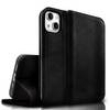 NALIA Echt-Leder Flipcase für iPhone 15 Hülle, Rindsleder Schutzhülle Lederhülle mit RFID-Schutz, Standfunktion Klappbar