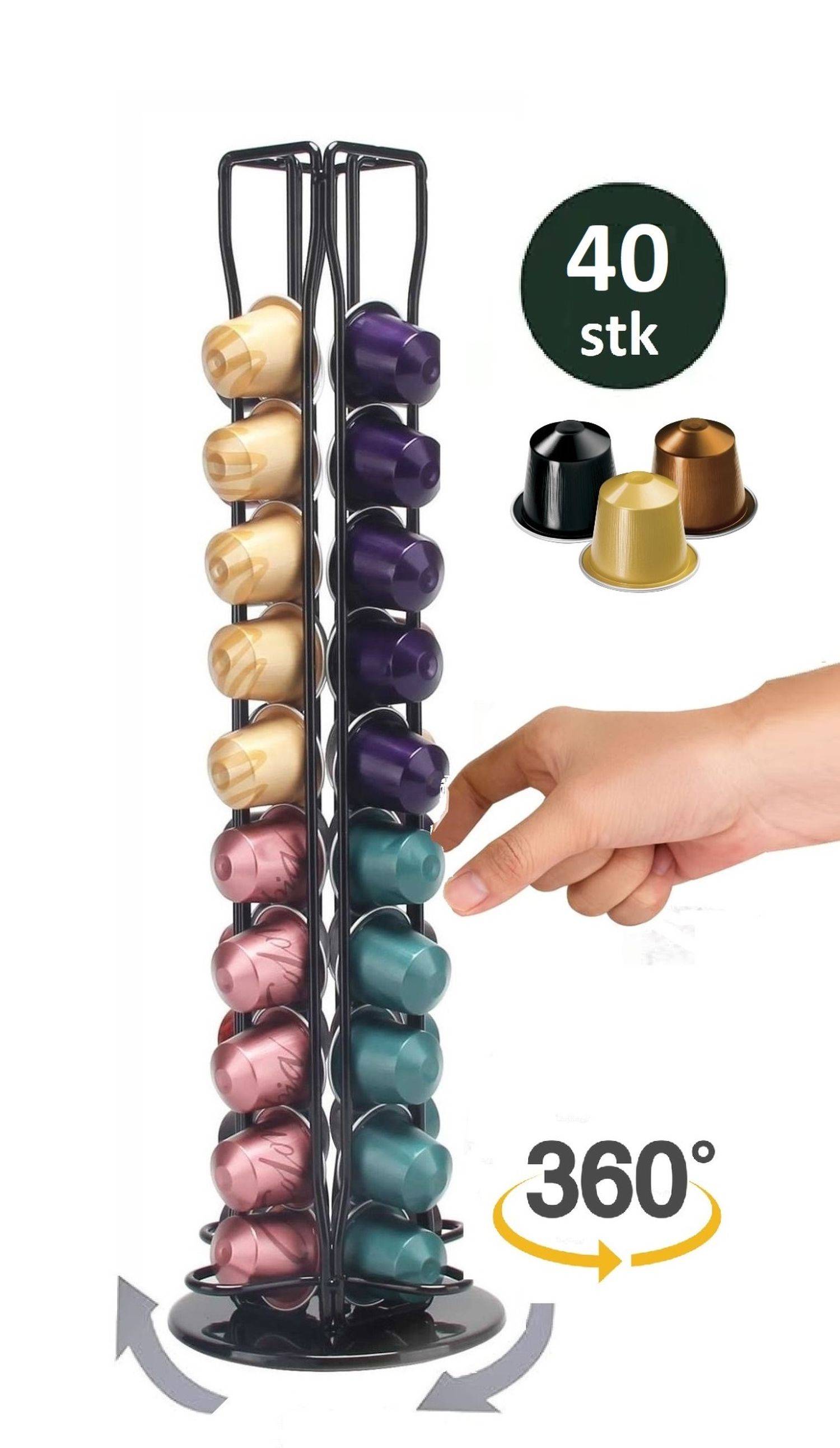 Kaffeekapsel Ständer drehbar für 40 Kapseln komatibel mit Nespresso Kapselhalter Kapselspender-1