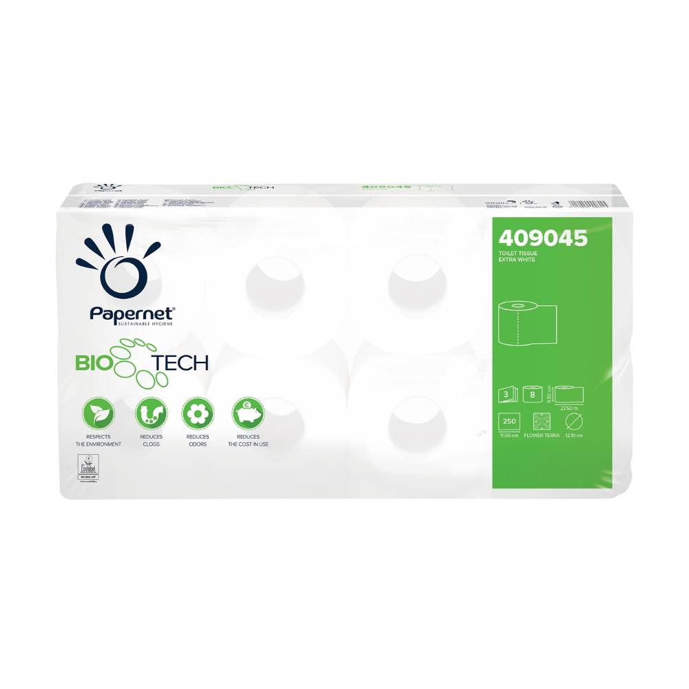 Papernet Toilettenpapier mit Bio Tech Technologie, 409045 - 8 Rollen | Packung (8 Rollen)-0