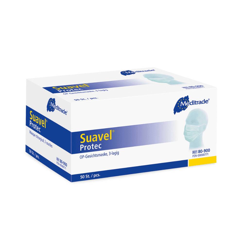Meditrade Suavel® Protec OP-Maske Grün | Packung (50 Masken)-0