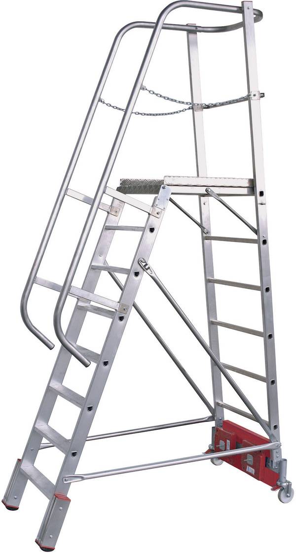 Krause  833167 Aluminium Podestleiter  Arbeitshöhe (max.): 4.35 m Silber DIN EN 131 49 kg