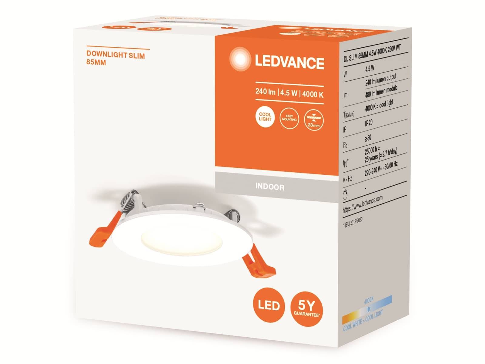 LEDVANCE 4058075573116 RECESS SLIM DOWNLIGHT LED-Einbauleuchte LED 4.5 W Weiß-2