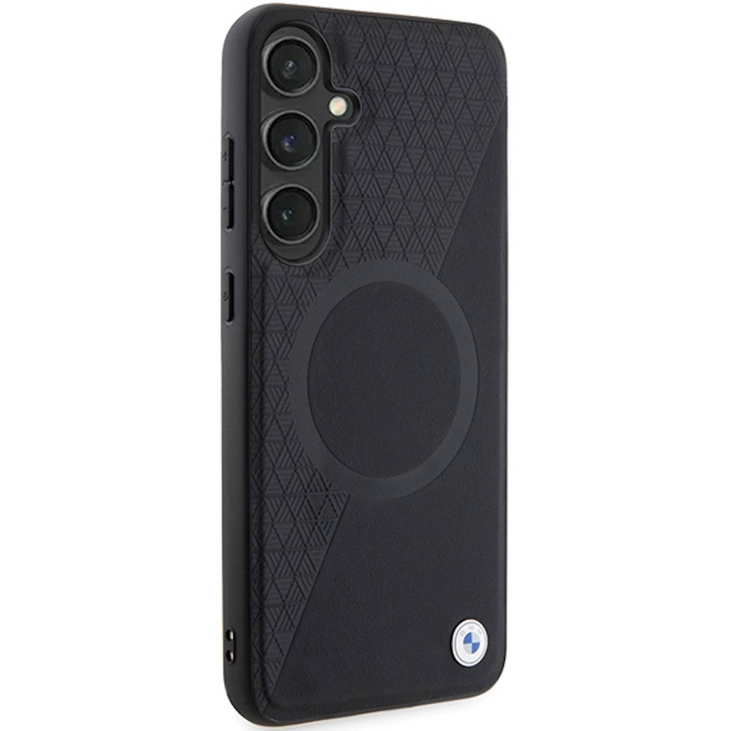 Samsung Galaxy S24 BMW Signature Leather Half Texture & Circle MagSafe-3