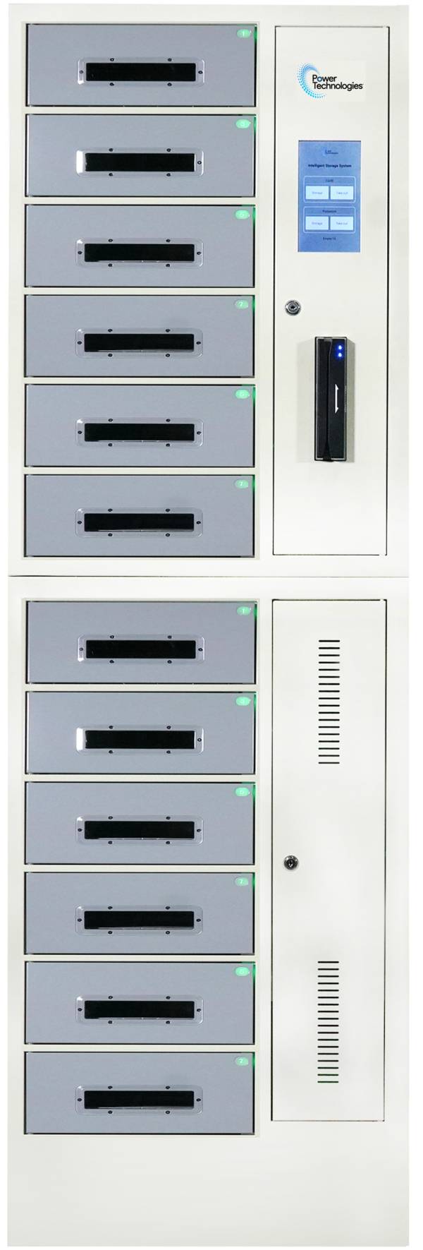 SC-LOCKER-12™ Ladeschrank / Ladefach, 12 Schliessfächer, Schloss mit RFID-System, USB-C, 220V EU