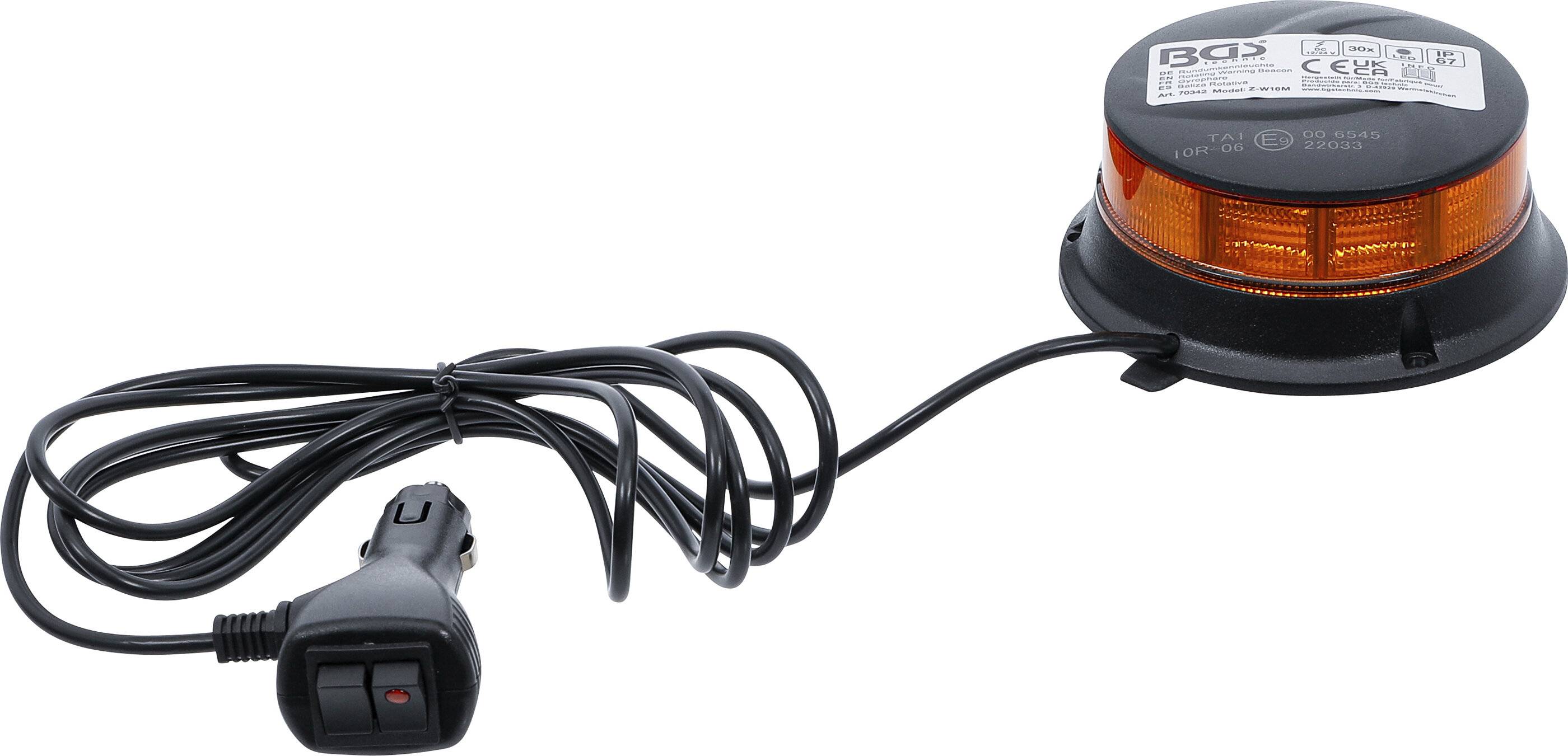 BGS 70342 Rundumkennleuchte gelb mit Magnet Ø130mm 12 V / 24 V-4