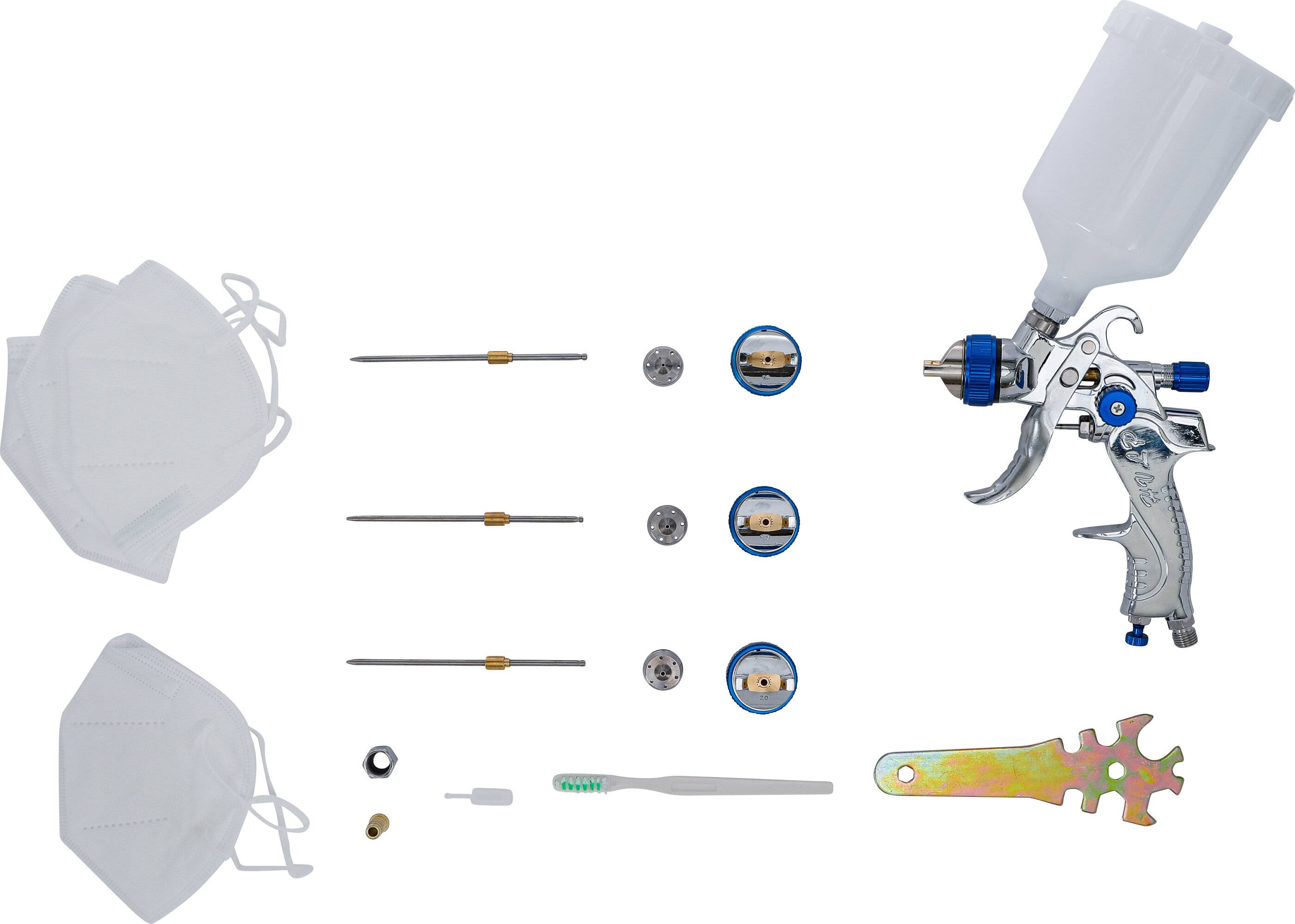 Druckluft-Farbsprühpistole mit 3 Sprühdüsen 1,4 - 1,7 - 2,0 mm-2