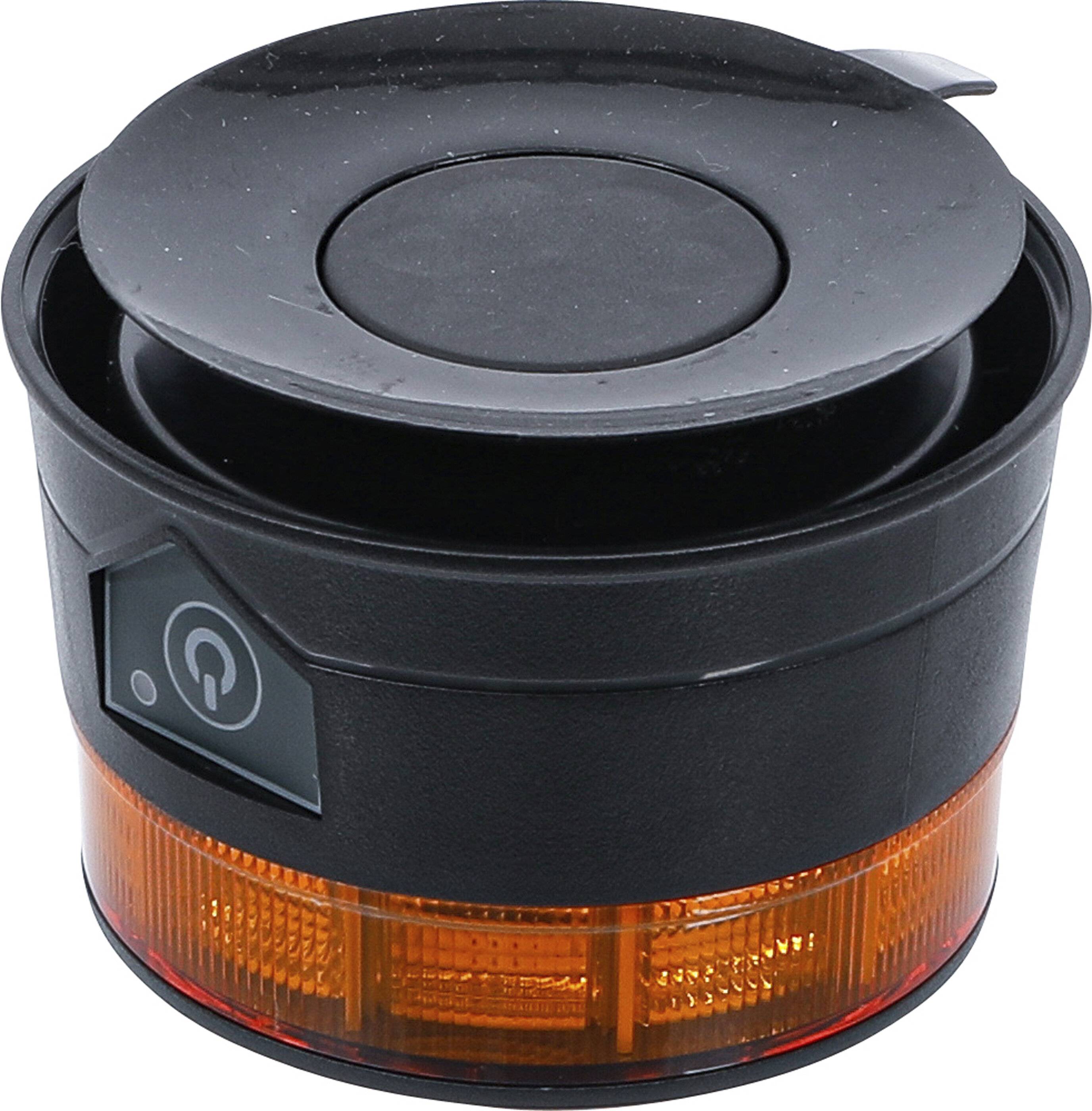 Akku-Rundumkennleuchte gelb mit Magnet 12 V / 24 V Ø 130 mm-1