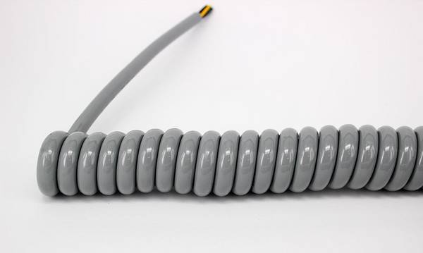 Spiralkabel 7x1,5mm² PUR 1000mm/4000mm Grau