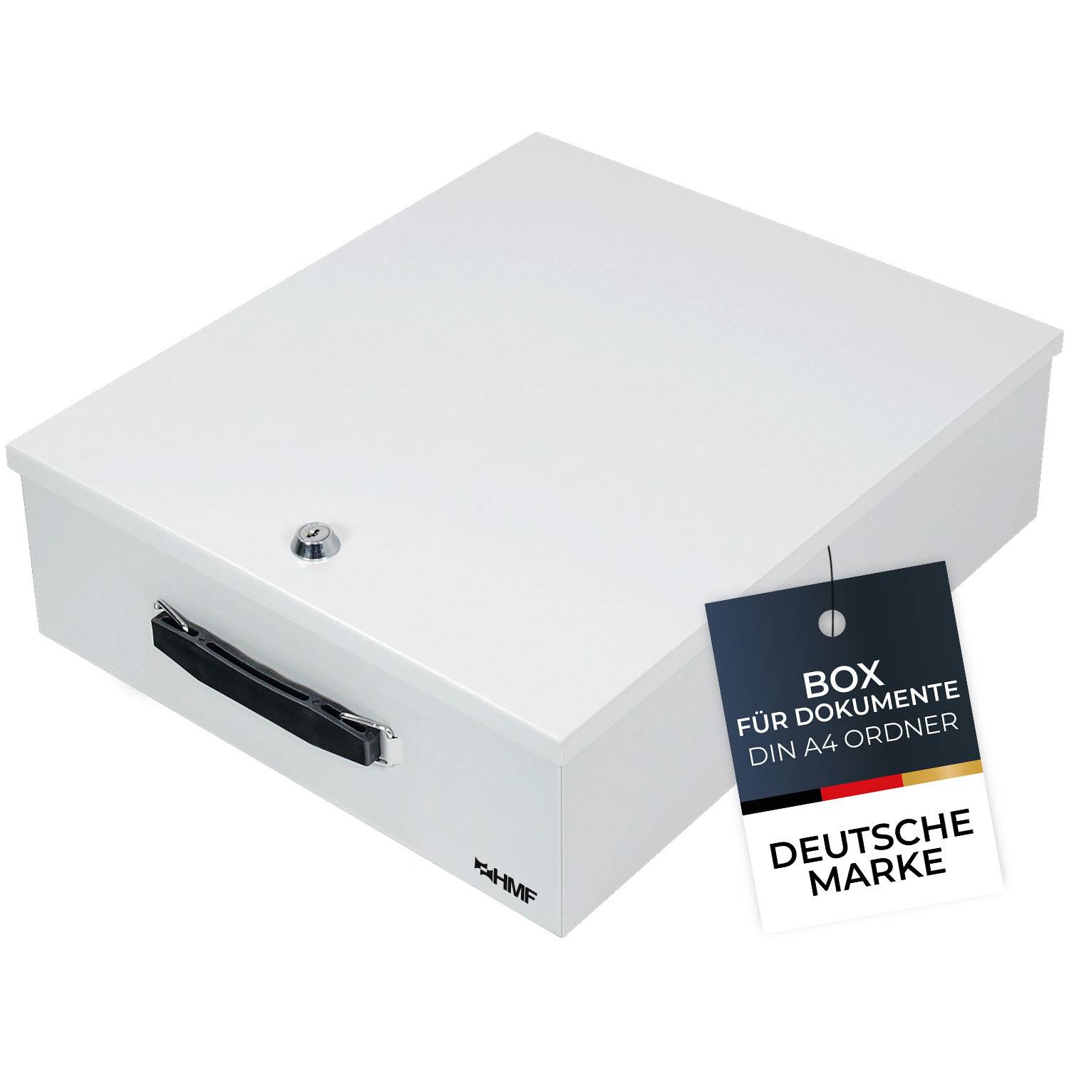 HMF 142-07 Dokumentenkassette XL für Ordner, DIN A4 / B4, 39,5 x 32,5 x 12 cm, Lichtgrau-0
