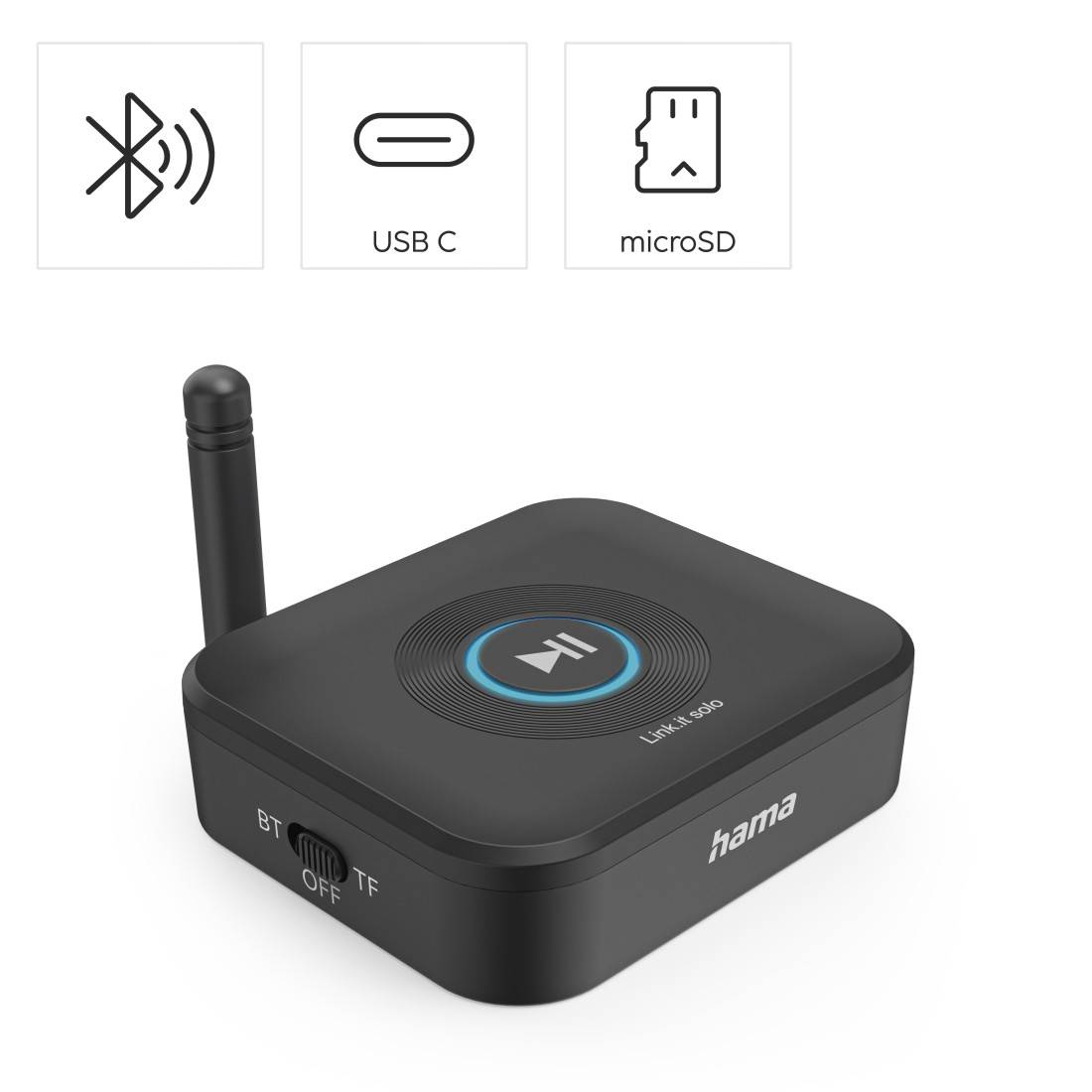 hama 00205321 Bluetooth®-Adapter "Link.it solo", Empfänger, Bluetooth nachrüsten an HiFi-1