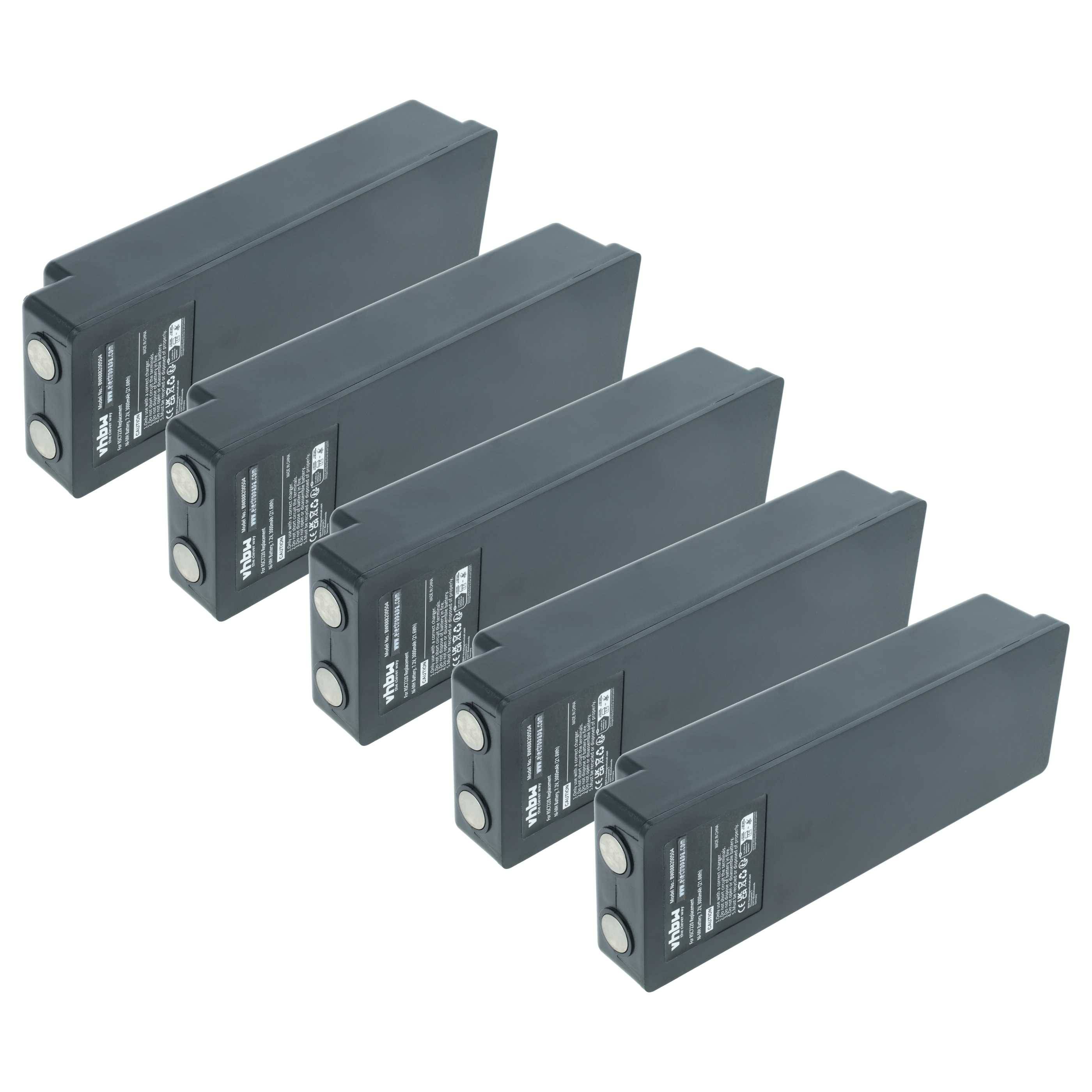 vhbw 5x Akku kompatibel mit Scanreco RSC7230 | YWW0439 Industrie-Funkfernsteuerung Fernbedienung (3000 mAh, 7,2 V, NiMH)-0