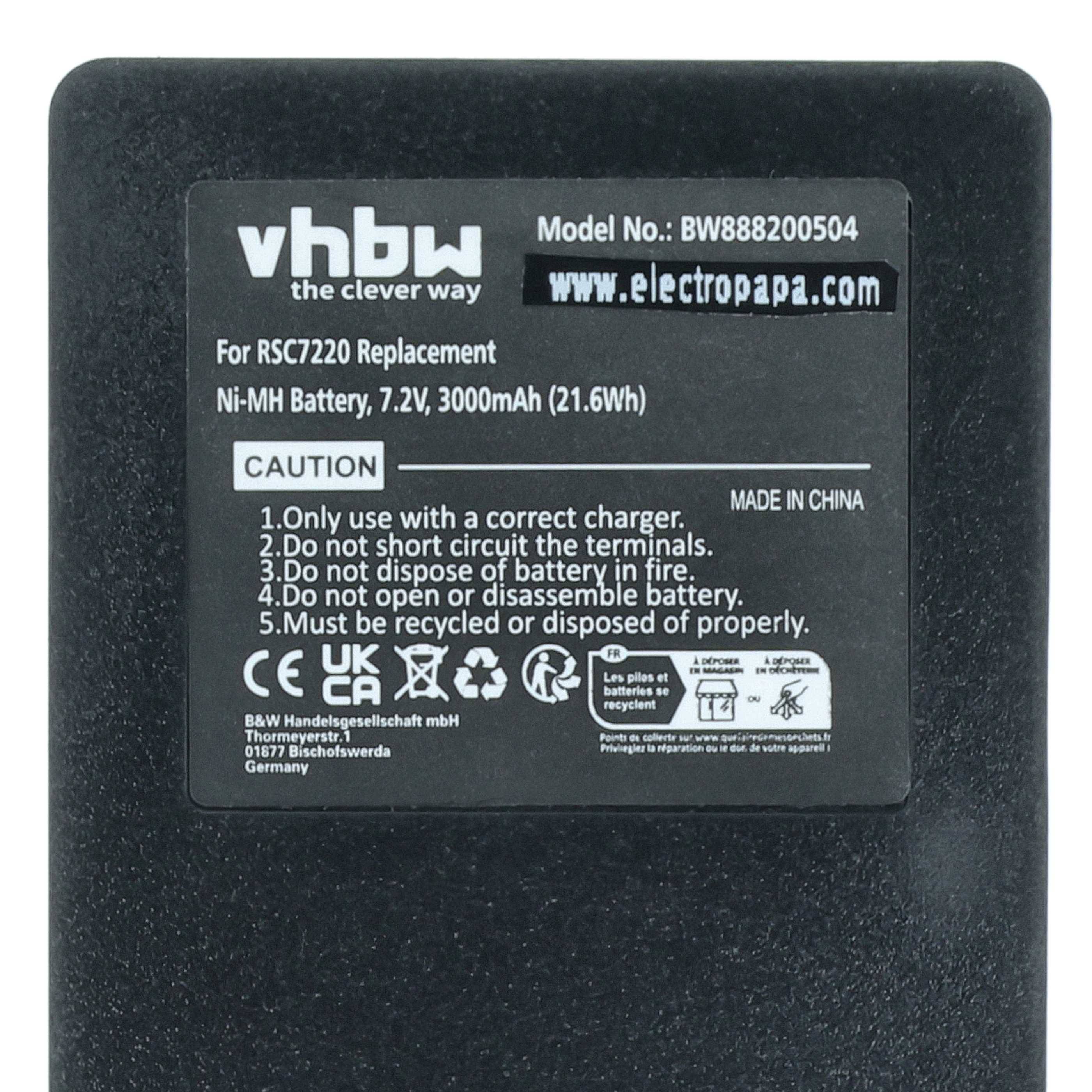 vhbw 5x Akku kompatibel mit Scanreco RSC7230 | YWW0439 Industrie-Funkfernsteuerung Fernbedienung (3000 mAh, 7,2 V, NiMH)-3