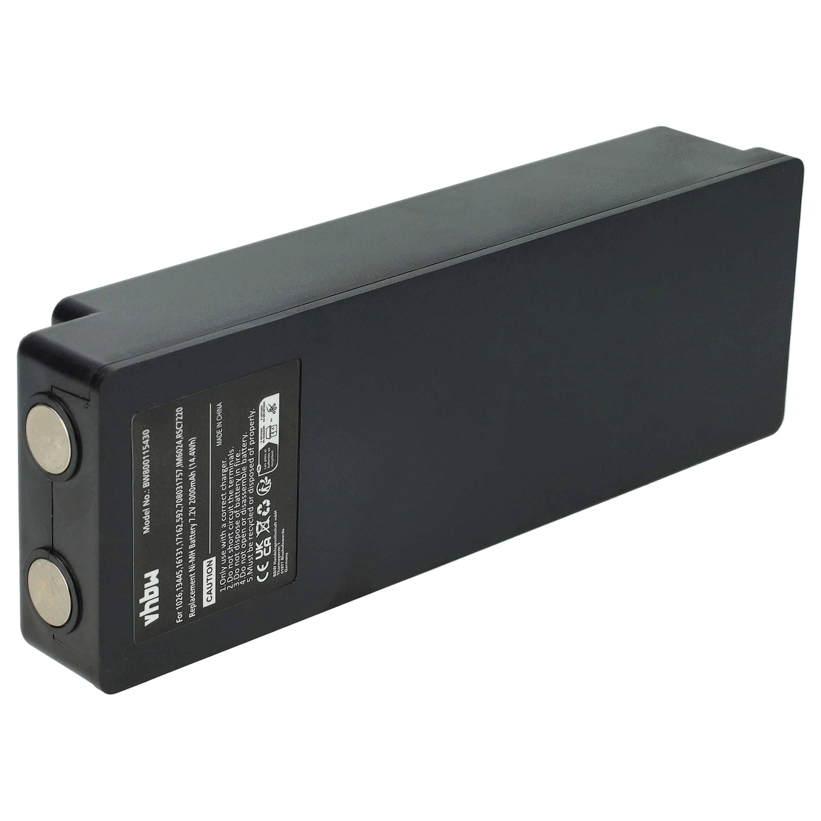 vhbw Akku Ersatz für Scanreco RSC7220 für Industrie-Funkfernsteuerung Fernbedienung (2000 mAh, 7,2 V, NiMH) - Schwarz-0