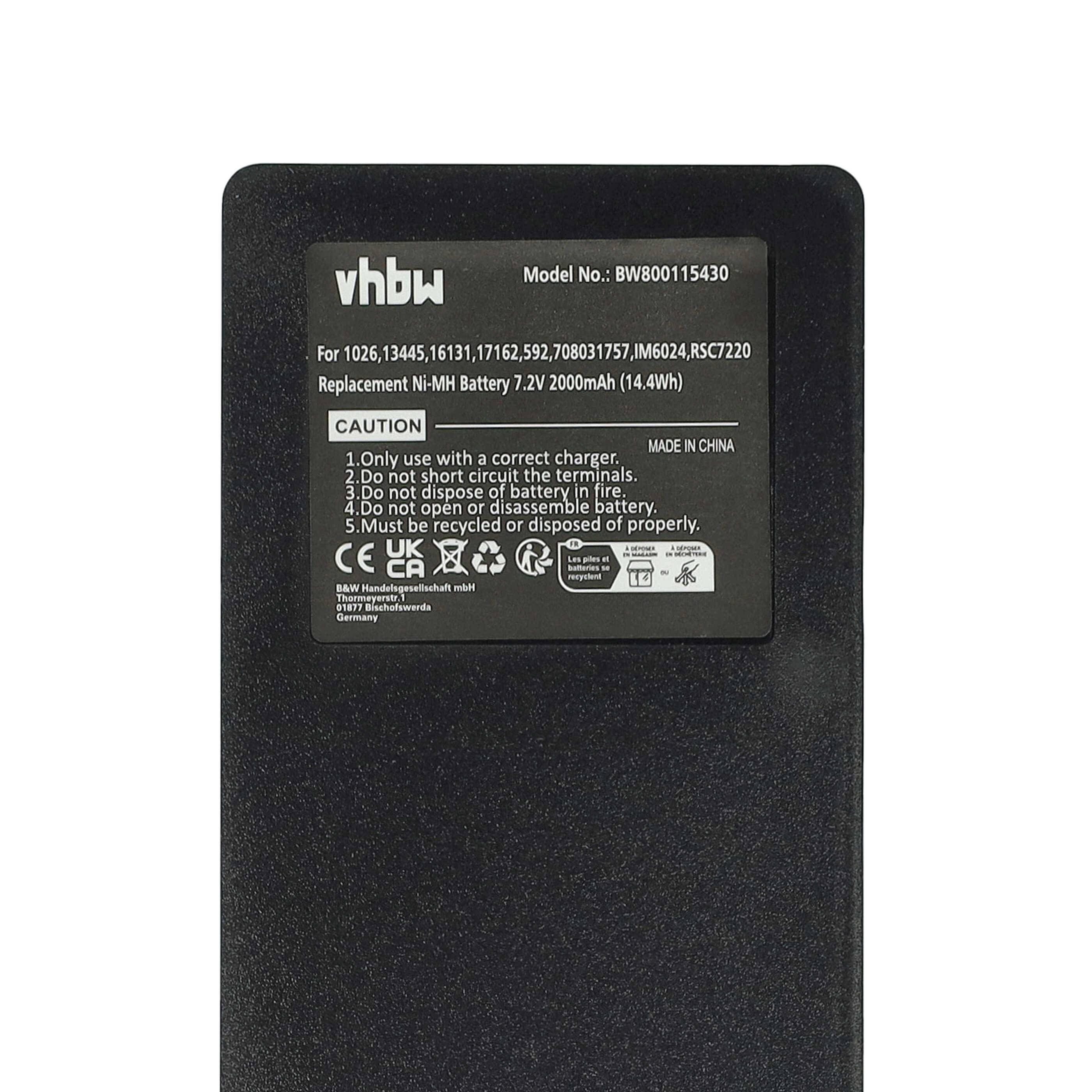 vhbw Akku Ersatz für Scanreco RSC7220 für Industrie-Funkfernsteuerung Fernbedienung (2000 mAh, 7,2 V, NiMH) - Schwarz-4