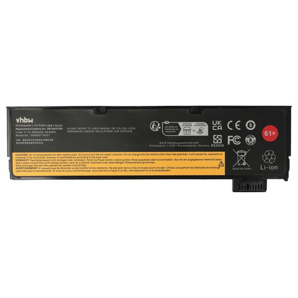 vhbw Akku Ersatz für Lenovo 02DL023 | 01AV452, 01AV490, 01AV491, 01AV492, 01AV428 für Notebook (4400 mAh, 11,1 V