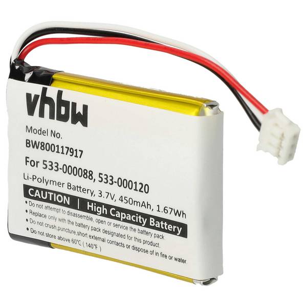vhbw Akku Ersatz für Logitech L/N: 1412 | AHB303450 für kabellose Maus (450 mAh, 3,7 V, Li-Polymer)