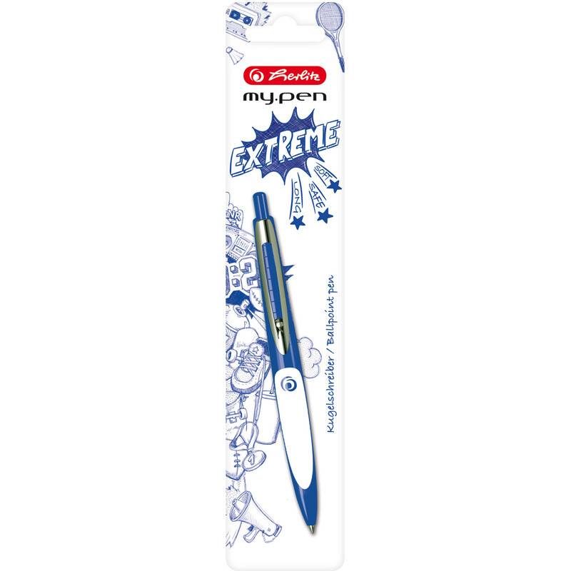 herlitz Druckkugelschreiber my.pen, blau/weiß-0