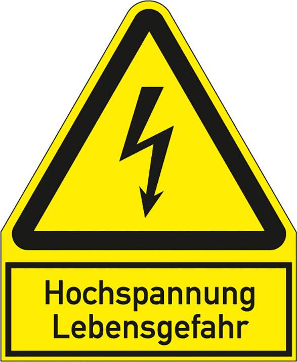 Hochspannung Lebensgefahr Mit Symbol 5231F244 (B X H) 200 Mm X 244 Mm ...