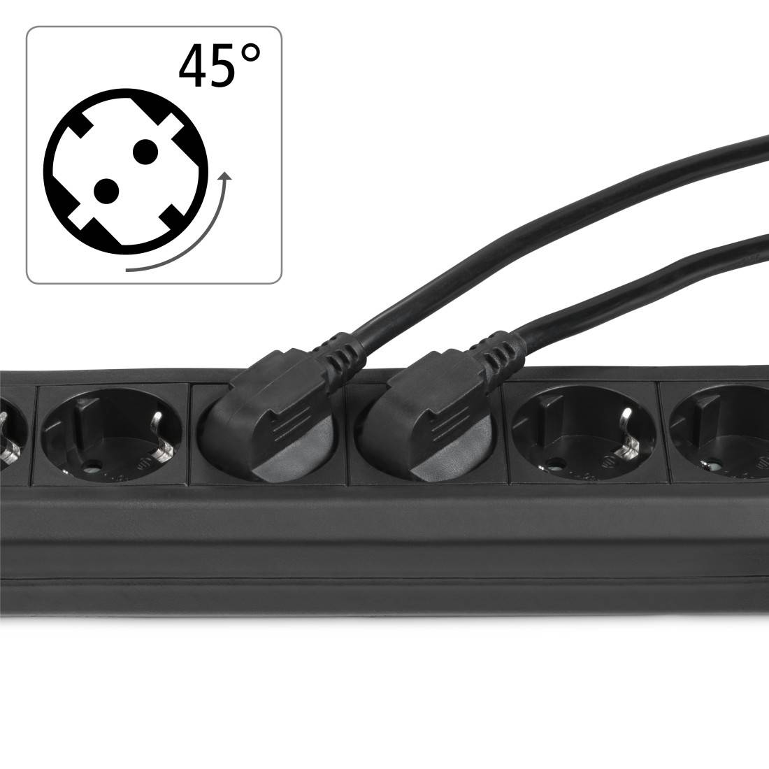 hama 00030394 Steckdosenleiste 6-fach, mit Schalter, 1.4m, Schwarz-3