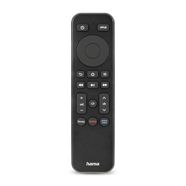 hama 00221050 Fernbedienung, f. TV + Button Netflix, Prime Video, Disney+, programmierbar