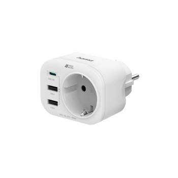hama 00223342 Mehrfachstecker 4er f. Steckdose, 1 USB-C PD, 2 USB 