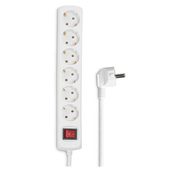 hama 00030384 Steckdosenleiste 6-fach, mit Schalter, 1,4 m, Weiß