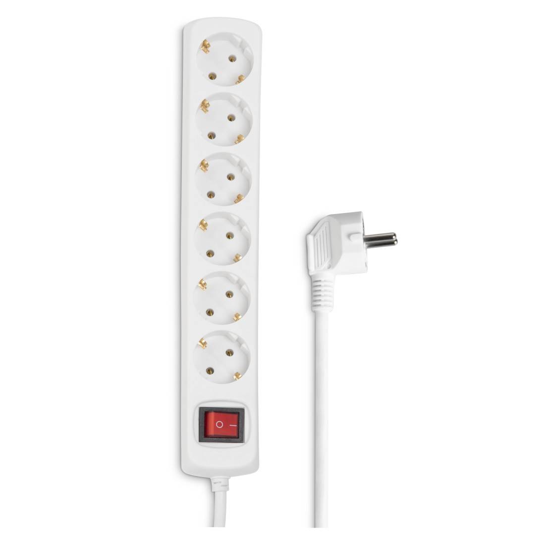 hama 00030384 Steckdosenleiste 6-fach, mit Schalter, 1,4 m, Weiß-0