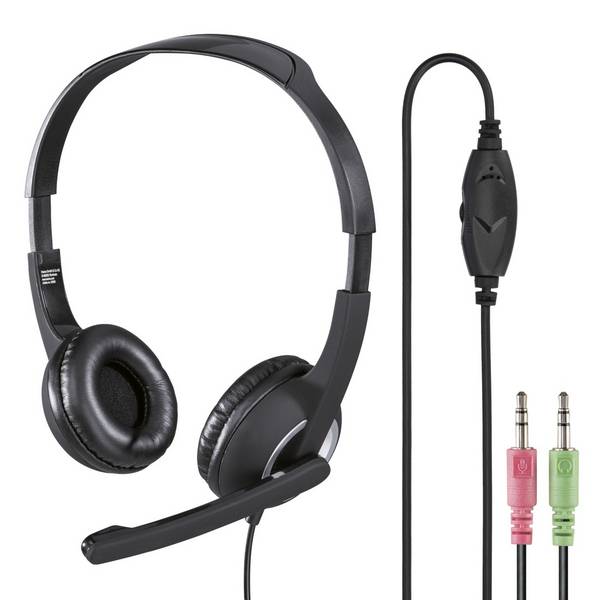 hama 00053982 PC-Office-Headset "HS-P150", Stereo, Schwarz