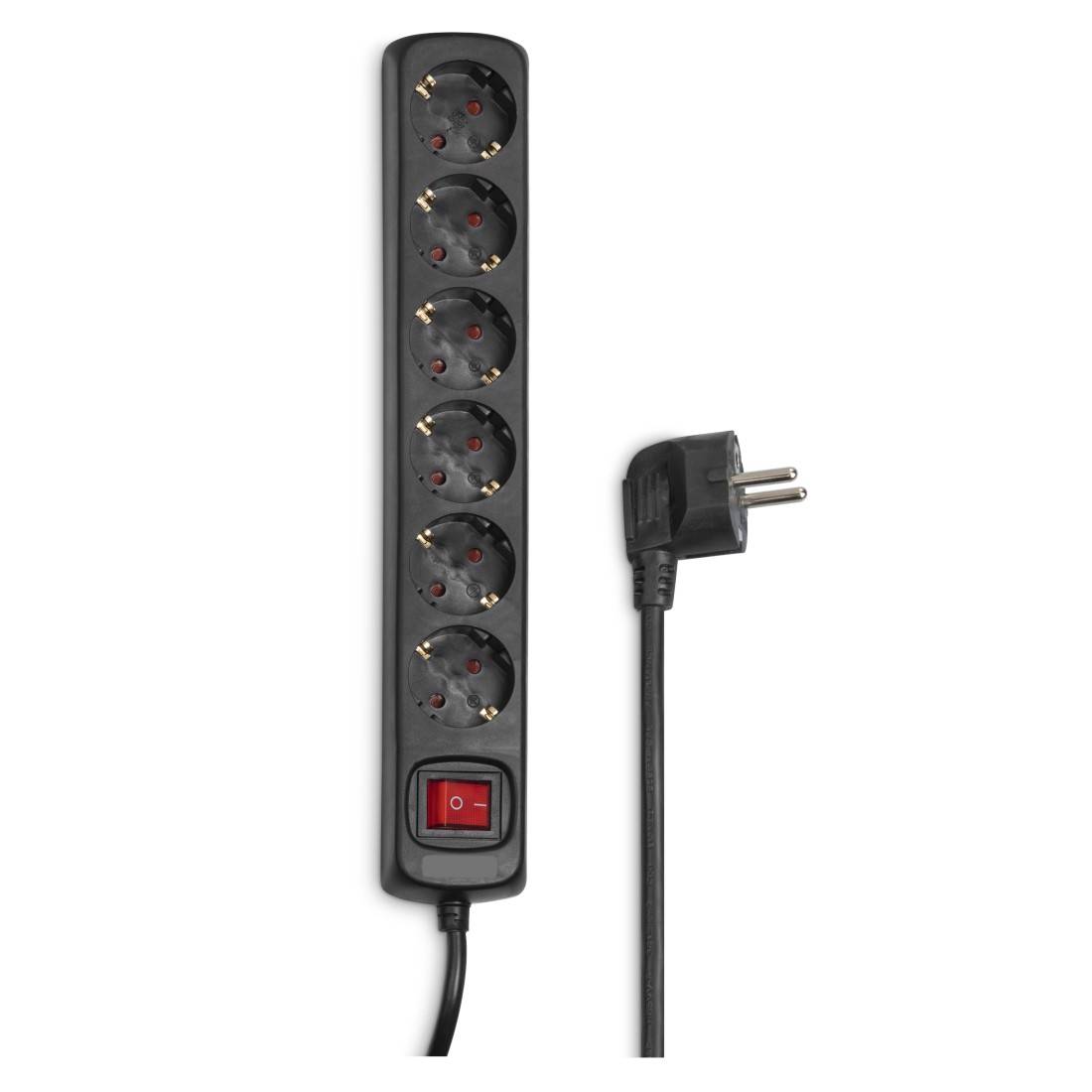 hama 00137266 Steckdosenleiste, 6-fach, mit Schalter, 5 m, Schwarz-0