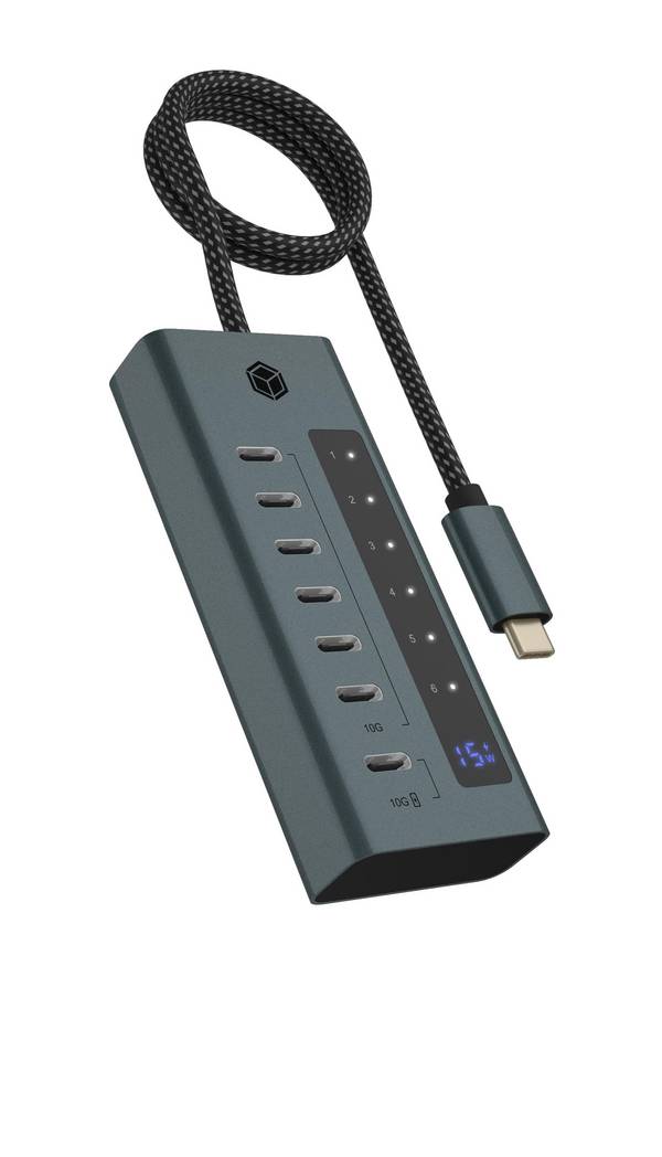 IB-HUB1457-C31, 7 Port Type-C USB 3.2 Gen 2 Hub, Aluminiumgehäuse
