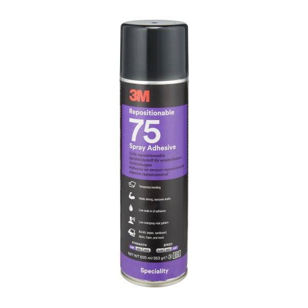 3M Sprühkleber Repositionable 75, wiederlösbar, klar, 500ml (9055273)-0
