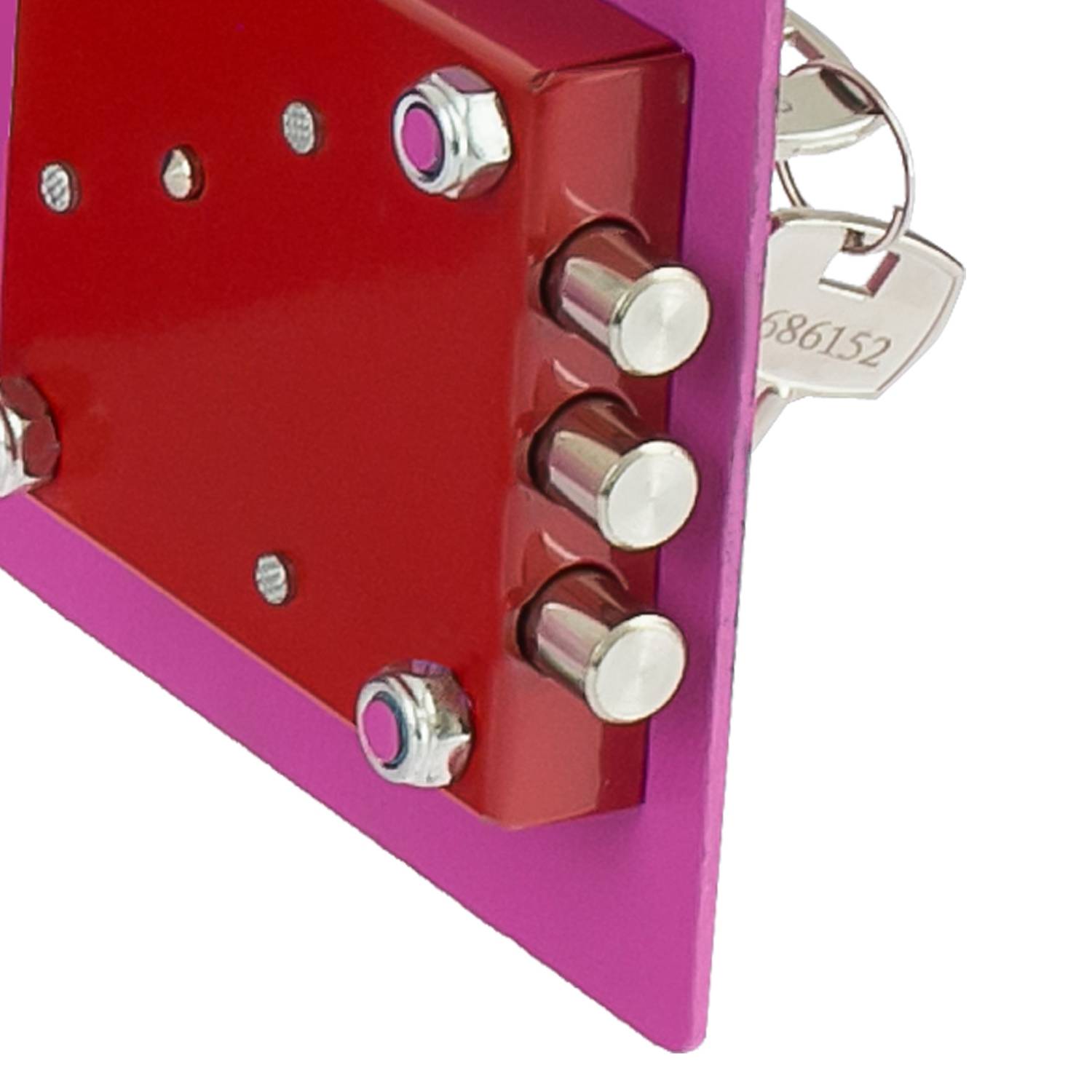 HMF 49216-15 Tresor mit Schlüssel, Möbeltresor klein, 23 x 17 x 17 cm, Pink-4