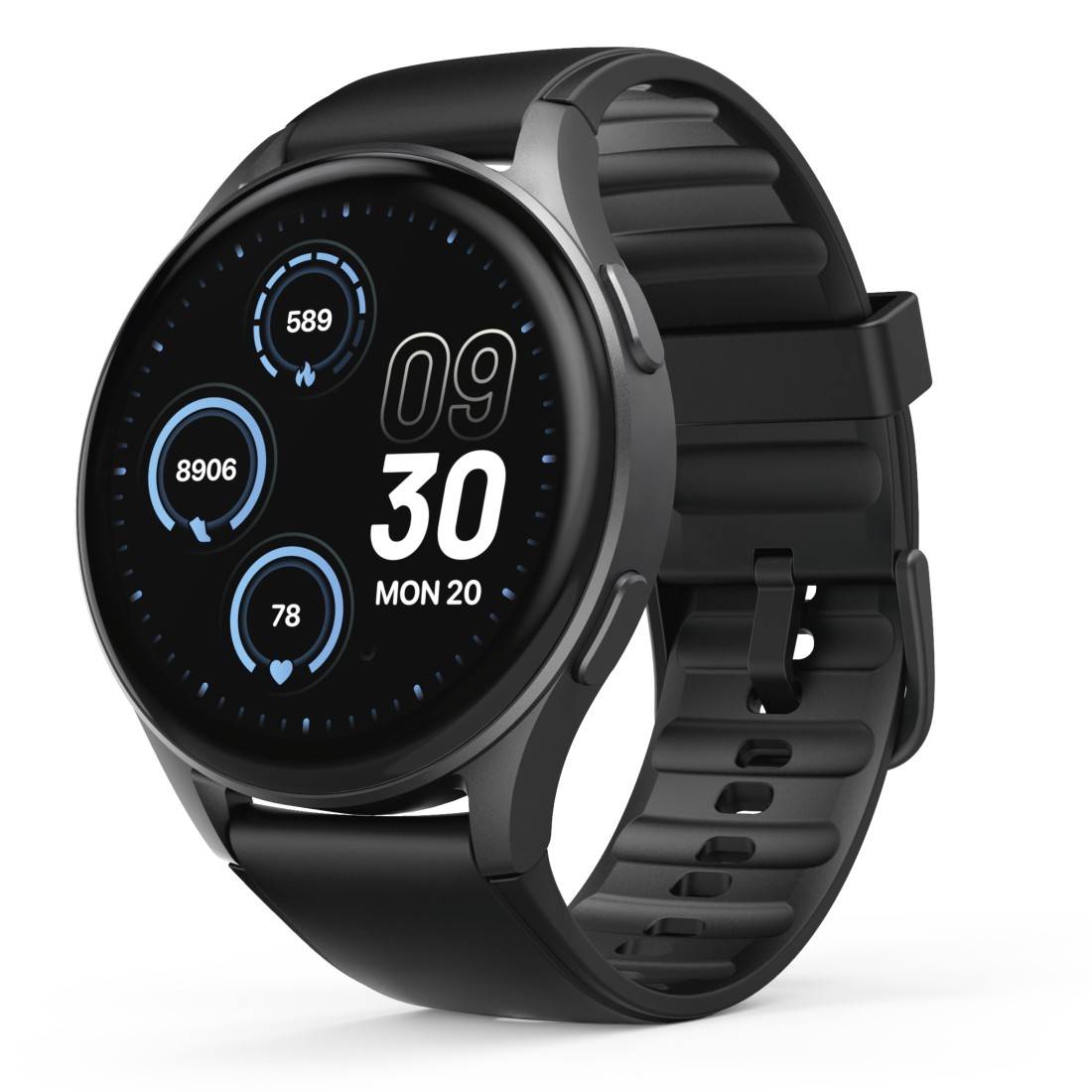 hama 00178611 Smartwatch "8900", GPS, AMOLED 46 mm, Telefonfunktion, Alexa, rund, Schwarz-3