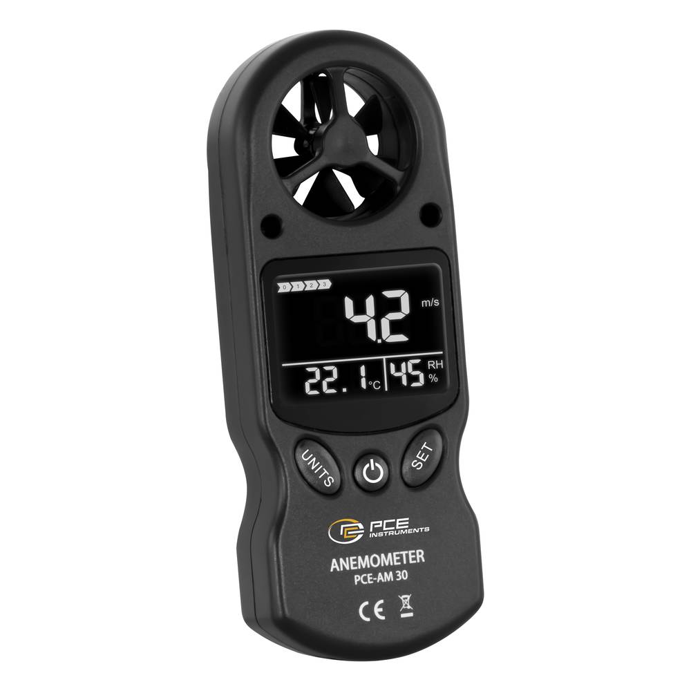 PCE Instruments PCE-AM 30 Windmeter 0.1 tot 30 m/s Met temperatuurmeting