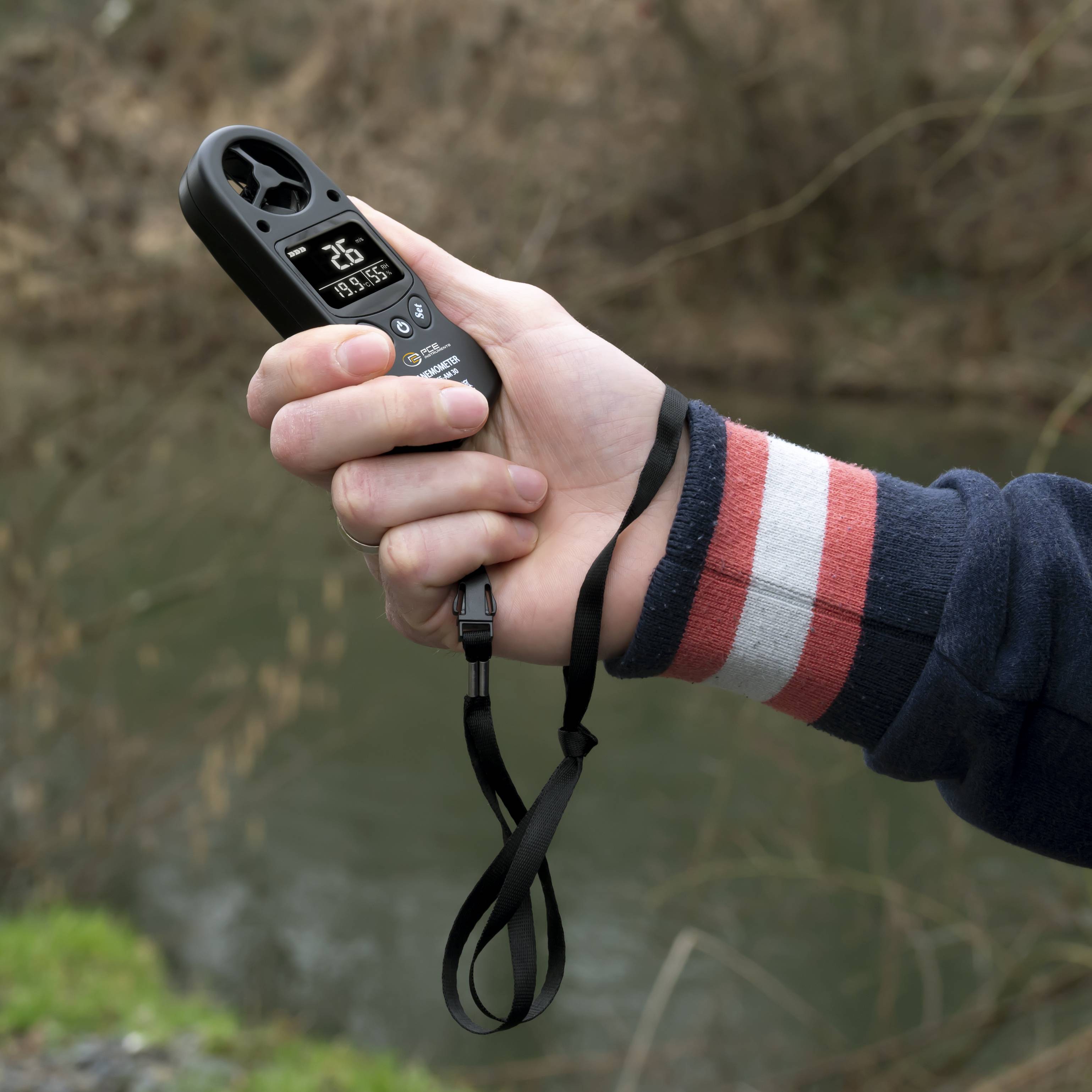 PCE Instruments Anemometer PCE-AM 30 Messbereich 30 m/s |Auflösung 0,1 m/s |Temperatur |Luftfeuchte |km/h kn mph ft/min-4