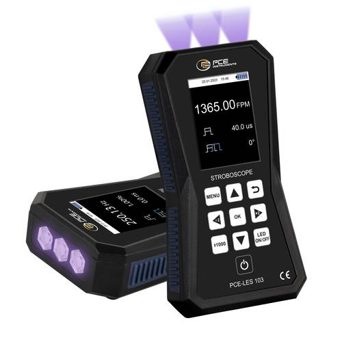 Thumbnail - PCE Instruments Stroboskop PCE-LES 103UV-365 mit 3 UVA Hochleistungs-LEDs 365 ... 370 nm Genauigkeit 0,003 % IP52