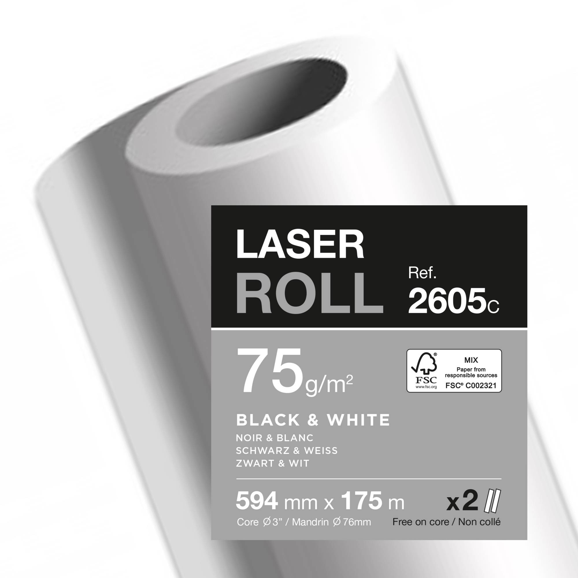 Plotterrolle 75g 594mmx175m 2St.-0