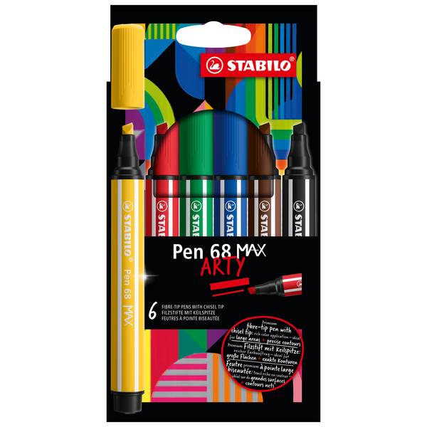 Filzstift Pen 68 MAX 1+5mm sort. 6St.