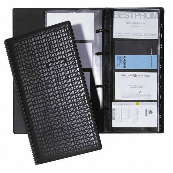 Visitenkartenringbuch 145255mm 200Karten sw