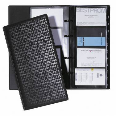Visitenkartenringbuch 145255mm 200Karten sw